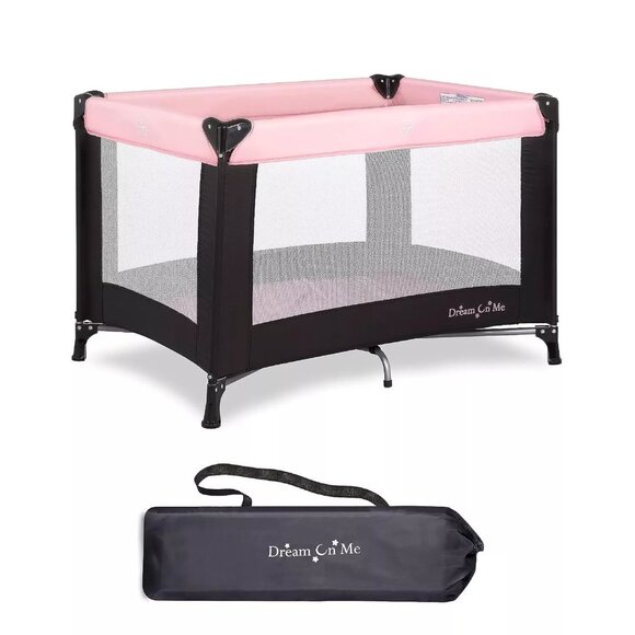 Dream On Me Nest Portable Play Yard with Carry Bag and Shoulder Strap, Pink - Picture 1 of 7